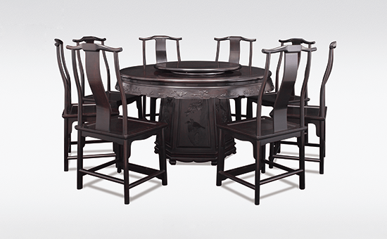 紫光檀1.38米圆台餐桌